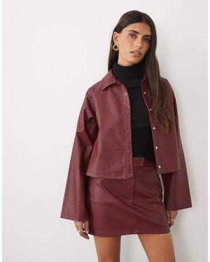 ASOS Shacket Met Vlechtstructuur En Leerlook - Rood