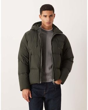 ARKET Down Filed Puffer Jacket With Hood - Brown