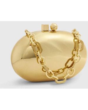 River Island Metal Hard Shell Clutch Bag - Metallic