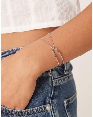 ASOS Bracelet With Dainty Cuff And Chain Detail - Blue