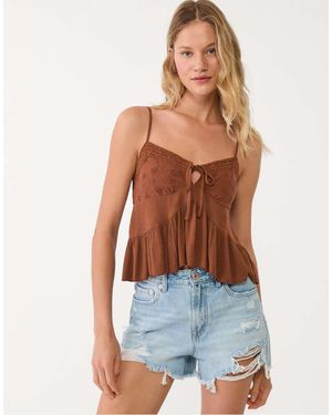 Stradivarius D75 Ripped Denim Shorts - Blue