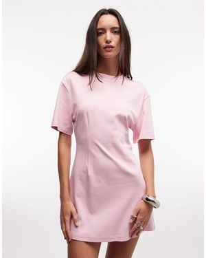 Monki Cinched Waist T-shirt Mini Dress - Pink
