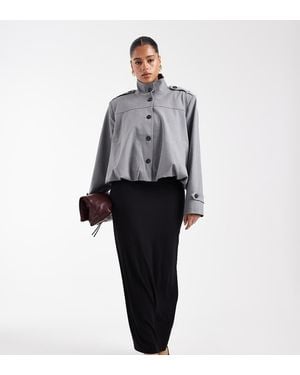 ASOS Asos Design Curve Jersey Column Maxi Skirt - Grey