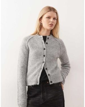 Weekday Wool Blend Fitted Cardigan - Grey
