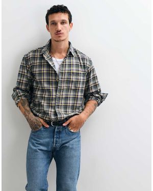 Gap Relzed Fit Flannel Checked Shirt - Grey