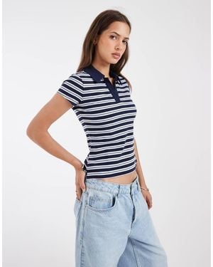 Hollister Y2K Fitted Short Sleeve Polo - Blue