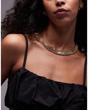 TOPSHOP Noelle - collier multi-rangs effet maille serpent - Noir