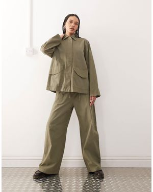 Weekday Kovu - mix & match - veste oversize en ripstop - kaki - Neutre