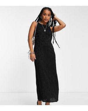 Topshop Unique Shirred Strap Midi Dress - Black