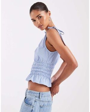 JJXX Seersucker Striped Top - White