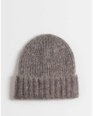 ASOS Brushed Knit Marl Beanie - Grey