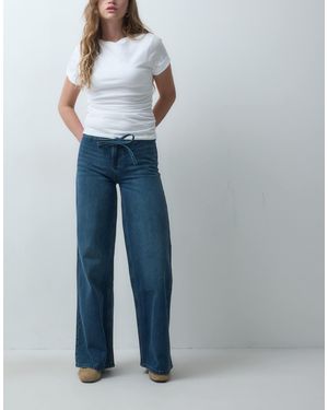 Mango Teen straight-jeans mit bindebund - Blau