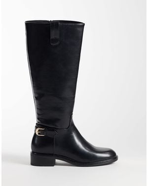 ASOS Cecile Flat Riding Knee Boots - Black