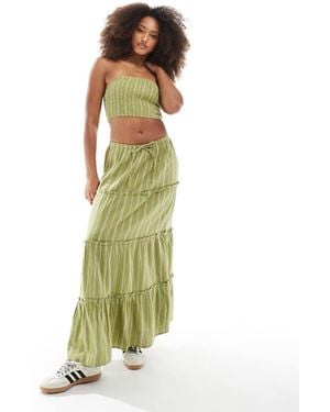 Wednesday's Girl Striped Bandeau Top - Green