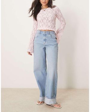 ASOS Vaqueros De Corte Suelto Con Dobladillo Ancho Y Lavado Azul Pálido De