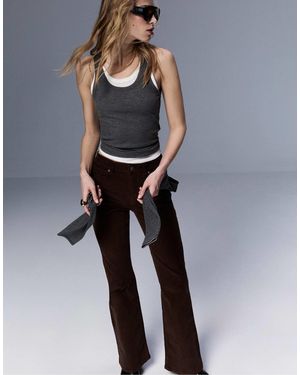 Stradivarius – d74 – leicht ausgestellte hose aus cord - Blau