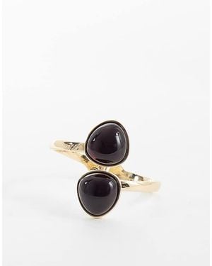 ASOS Wrap-around Bangle With Burgundy Resin Detail - White