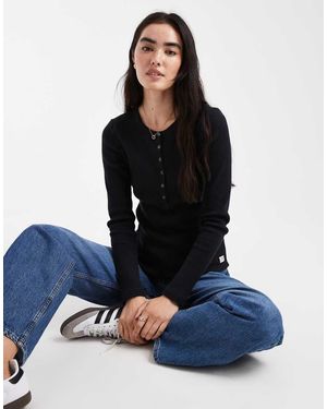 Levi's Waffle Henley Long Sleeve Top - Blue