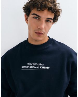 ASOS Premium-oversize-sweatshirt mit brustprint - Blau
