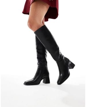 SEQWL Fisher Block Heel Knee Boots - Black