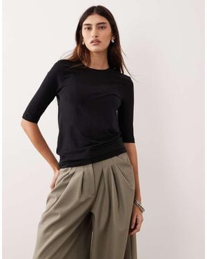 ARRANGE Slim Fit Half Sleeve Tee - Black