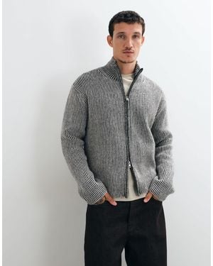 Weekday Wool Blend Zip Cardigan - Gray