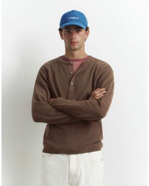 Pull&Bear Pullover mit henley-ausschnitt - Braun
