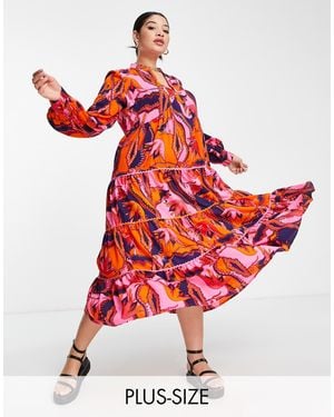 Never Fully Dressed Never fully dressed curve – foxy – gestuftes kleid - Rot