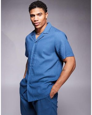 South Beach Short Sleeve Beach Shirt - Blue