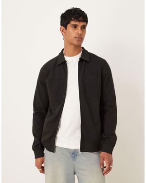 Threadbare – langärmlige hemdjacke - Schwarz