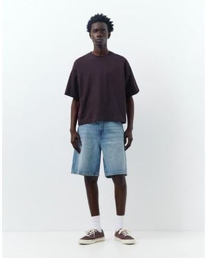 Pull&Bear baggy Relaxed Fit Denim Bermuda Shorts - Blue