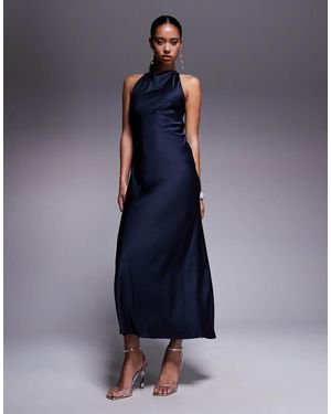 Forever New Vestito Lungo Accollato E Aperto Dietro - Blu