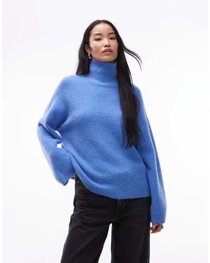 ARKET Jersey Con Cuello Alzado De Lana Y Lana De Alpaca De -Rosa - Azul