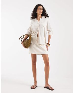 Vero Moda Vera Moda High Waist Linen Skort - Natural