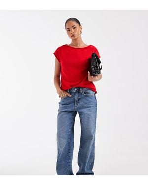 ASOS Asos Design Petite Comfort Stretch Straight Leg Jean - Red
