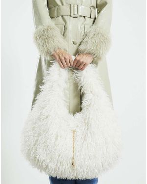 River Island Faux Fur Shoulder Bag - White