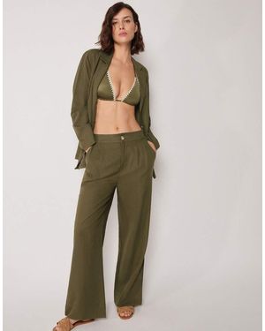 Calzedonia Trousers With Linen And Viscose - Green