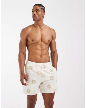 Hollister Seersucker Swim Shorts - White