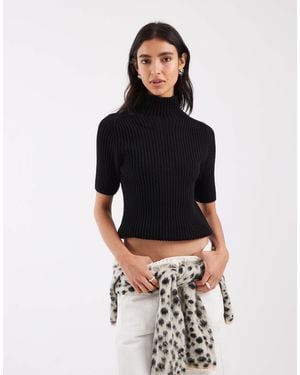 ASOS Gerippter strickpullover - Schwarz