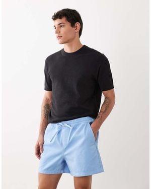 ASOS Shorter Length Wide Elasticated Shorts - Blue