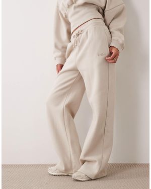 Kaiia Ensemble 2 pièces joggers large à taille cintrée riche en coton beige - Neutre