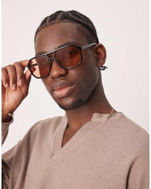 ASOS Aviator Sunglasses - Brown