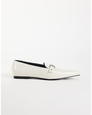 ASOS Lyric ballerinas mit schnallen-detail und spitzer form - Weiß