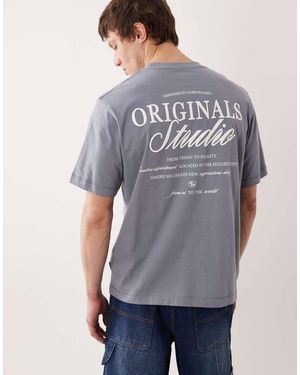 Jack & Jones Originals Studio Backprint T-shirt - Grey