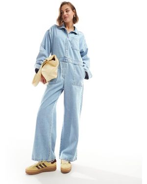 ASOS Mono Estilo Mecánico Con Lavado Descolorido De -Azul