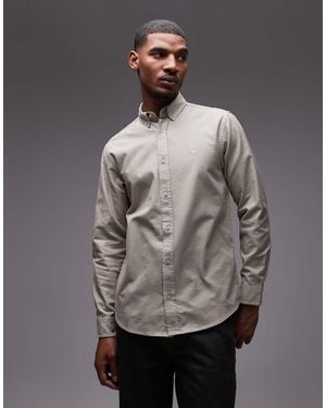 Carhartt Bolton Long Sleeve Oxford Shirt - Grey