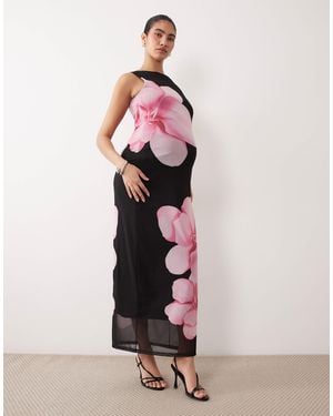Mama.licious Mamalicious Maternity Sleeveless Mesh Midi Dress - Pink