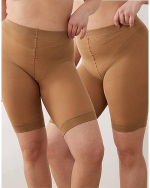 ASOS Asos Design Curve 2 Pack Anti-chafing Shorts - Brown