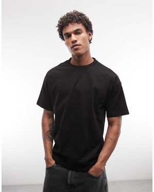 Weekday Camiseta Negra De Corte Cuadrado Suelto Extragrande - Negro