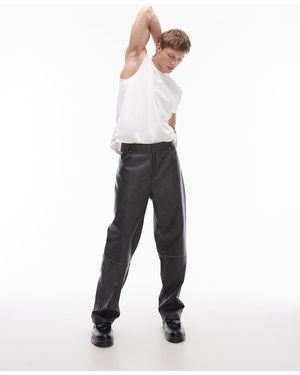 TOPMAN Pantaloni Dritti Invecchiati - Bianco